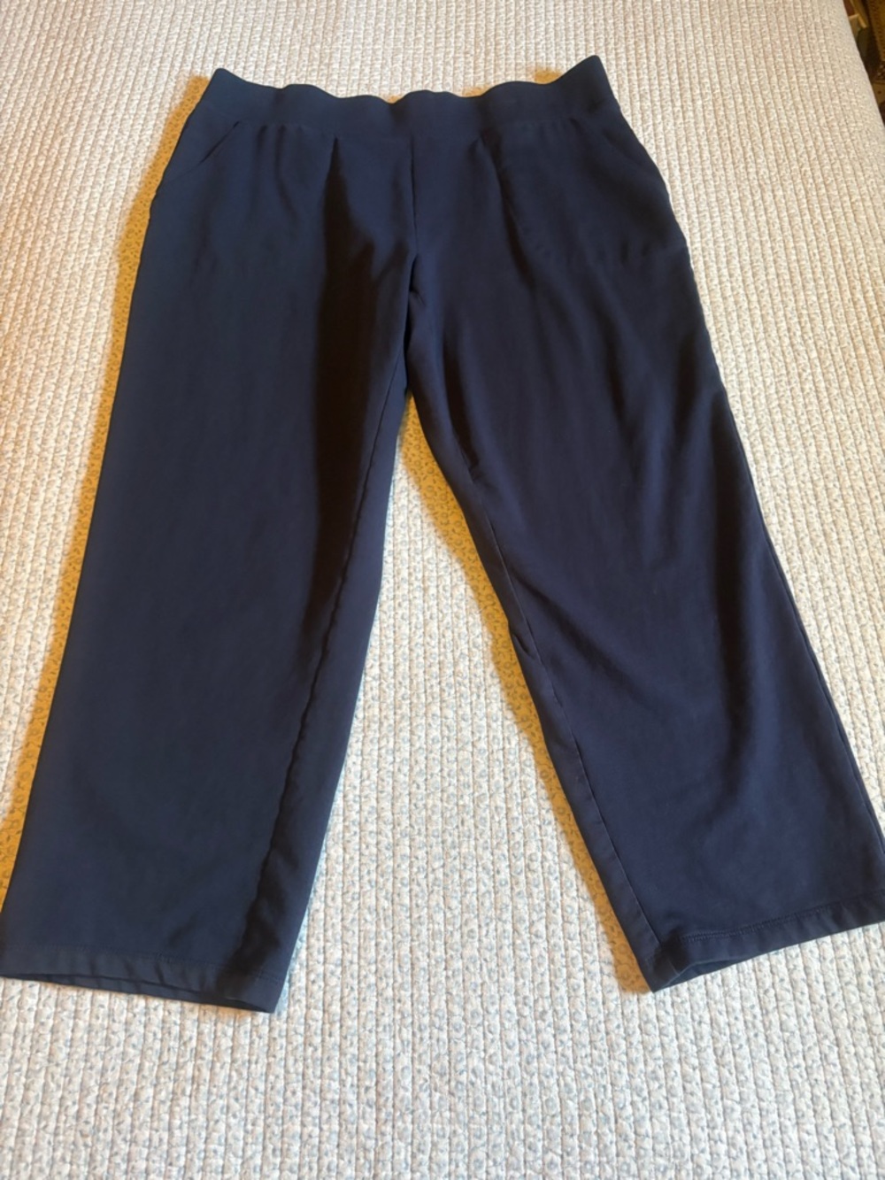 Denim & Co Large Petite Navy Pants